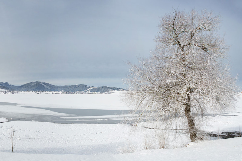 View of frozen lake
